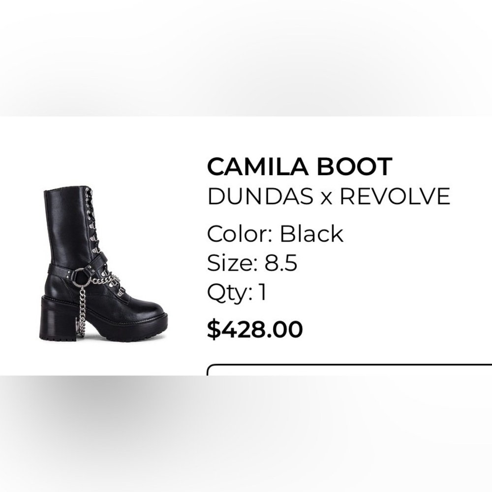 Camila Black Lace Up Boots Revolve x Dundas 8.5